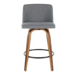 Lumisource Toriano Counter Stool in Walnut and Grey Fabric, PK 2 -Kitchen & Dining Furniture Sales Store LumiSource20LLC B26xxTRNO2QxxWLGY2xxxx6xxxxb053e6