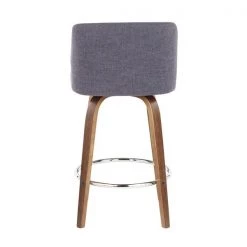 Lumisource Toriano Counter Stool in Walnut and Blue Fabric, PK 2 -Kitchen & Dining Furniture Sales Store LumiSource20LLC B26xxTRNO2RxxWLBU2xxxx5xxxx10fd55