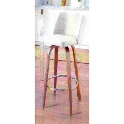 Lumisource Toriano Counter Stool in Walnut and Cream Fabric, PK 2 -Kitchen & Dining Furniture Sales Store LumiSource20LLC B26xxTRNO2RxxWLCR2xxxx10xxxx9769f6