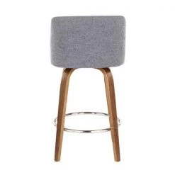 Lumisource Toriano Counter Stool in Walnut and Grey Fabric, PK 2 -Kitchen & Dining Furniture Sales Store LumiSource20LLC B26xxTRNO2RxxWLGY2xxxx5xxxx3054f2