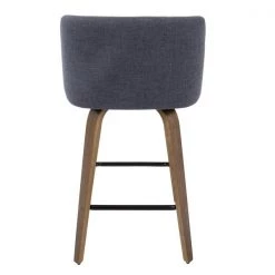 Lumisource Toriano Counter Stool in Walnut and Blue Fabric, PK 2 -Kitchen & Dining Furniture Sales Store LumiSource20LLC B26xxTRNO2XxxWLBU2xxxx5xxxx691f9f