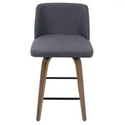 Lumisource Toriano Counter Stool in Walnut and Blue Fabric, PK 2 -Kitchen & Dining Furniture Sales Store LumiSource20LLC B26xxTRNO2XxxWLBU2xxxx6xxxx159fc0