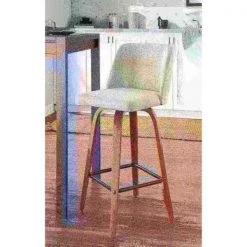Lumisource Toriano Counter Stool in Walnut and Cream Fabric, PK 2 -Kitchen & Dining Furniture Sales Store LumiSource20LLC B26xxTRNO2XxxWLCR2xxxx10xxxxf398e6