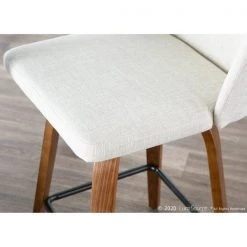 Lumisource Toriano Counter Stool in Walnut and Cream Fabric, PK 2 -Kitchen & Dining Furniture Sales Store LumiSource20LLC B26xxTRNO2XxxWLCR2xxxx11xxxxe9743e