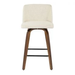 Lumisource Toriano Counter Stool in Walnut and Cream Fabric, PK 2 -Kitchen & Dining Furniture Sales Store LumiSource20LLC B26xxTRNO2XxxWLCR2xxxx6xxxxc07a92