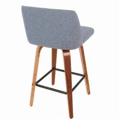 Lumisource Toriano Counter Stool in Walnut and Grey Fabric, PK 2 -Kitchen & Dining Furniture Sales Store LumiSource20LLC B26xxTRNO2XxxWLGY2xxxx4xxxxbc0918