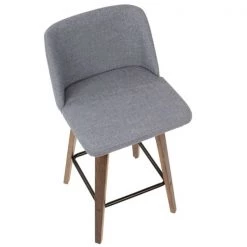 Lumisource Toriano Counter Stool in Walnut and Grey Fabric, PK 2 -Kitchen & Dining Furniture Sales Store LumiSource20LLC B26xxTRNO2XxxWLGY2xxxx7xxxxd644d2