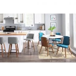 Lumisource Toriano Counter Stool in Walnut and Grey Fabric, PK 2 -Kitchen & Dining Furniture Sales Store LumiSource20LLC B26xxTRNO2XxxWLGY2xxxx9xxxx16be2a