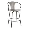 Lumisource Waco Counter Stool with Black Metal and Grey Wood.
