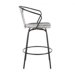 Lumisource Waco Counter Stool with Black Metal and Grey Wood. -Kitchen & Dining Furniture Sales Store LumiSource20LLC B26xxWACOxxBKGYxxxx2xxxxced1f3