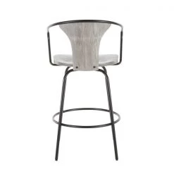 Lumisource Waco Counter Stool with Black Metal and Grey Wood. -Kitchen & Dining Furniture Sales Store LumiSource20LLC B26xxWACOxxBKGYxxxx4xxxx4c6388