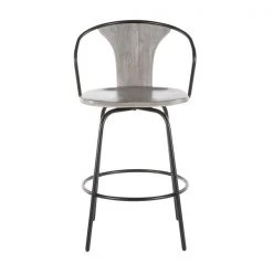 Lumisource Waco Counter Stool with Black Metal and Grey Wood. -Kitchen & Dining Furniture Sales Store LumiSource20LLC B26xxWACOxxBKGYxxxx5xxxxed315e