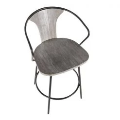 Lumisource Waco Counter Stool with Black Metal and Grey Wood. -Kitchen & Dining Furniture Sales Store LumiSource20LLC B26xxWACOxxBKGYxxxx6xxxx9da3fb