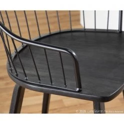 Lumisource Winston Counter Stool in Black Wood and Black Metal -Kitchen & Dining Furniture Sales Store LumiSource20LLC B26xxWINSTNxxBKBKxxxx11xxxxb5517a