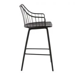 Lumisource Winston Counter Stool in Black Wood and Black Metal -Kitchen & Dining Furniture Sales Store LumiSource20LLC B26xxWINSTNxxBKBKxxxx2xxxx73c53b