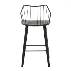 Lumisource Winston Counter Stool in Black Wood and Black Metal -Kitchen & Dining Furniture Sales Store LumiSource20LLC B26xxWINSTNxxBKBKxxxx4xxxx997a43