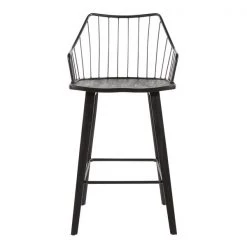 Lumisource Winston Counter Stool in Black Wood and Black Metal -Kitchen & Dining Furniture Sales Store LumiSource20LLC B26xxWINSTNxxBKBKxxxx5xxxxbd5203