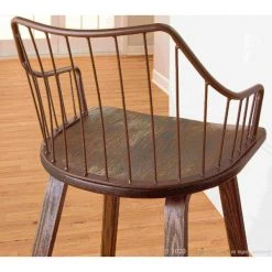 Lumisource Winston Counter Stool in Dark Walnut Wood and Brown Metal -Kitchen & Dining Furniture Sales Store LumiSource20LLC B26xxWINSTNxxWLBNxxxx11xxxx2eb590