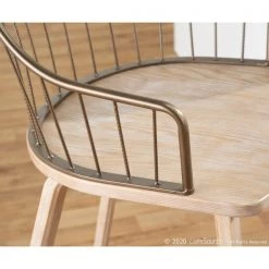 Lumisource Winston Counter Stool in White Washed Wood and Antique Copper Metal -Kitchen & Dining Furniture Sales Store LumiSource20LLC B26xxWINSTNxxWWANCUxxxx10xxxx783654