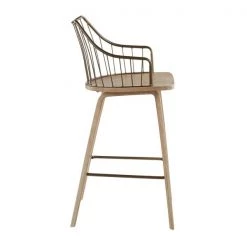 Lumisource Winston Counter Stool in White Washed Wood and Antique Copper Metal -Kitchen & Dining Furniture Sales Store LumiSource20LLC B26xxWINSTNxxWWANCUxxxx2xxxx975ebc