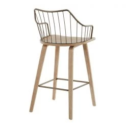 Lumisource Winston Counter Stool in White Washed Wood and Antique Copper Metal -Kitchen & Dining Furniture Sales Store LumiSource20LLC B26xxWINSTNxxWWANCUxxxx3xxxx471323