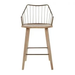 Lumisource Winston Counter Stool in White Washed Wood and Antique Copper Metal -Kitchen & Dining Furniture Sales Store LumiSource20LLC B26xxWINSTNxxWWANCUxxxx5xxxxe257cb
