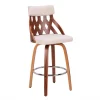 Lumisource York Counter Stool in Walnut and Cream