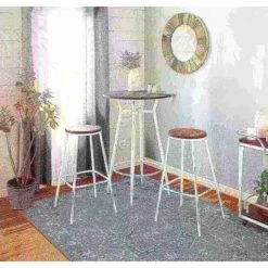 Lumisource Clara Round Barstool - Set of 2 PR -Kitchen & Dining Furniture Sales Store LumiSource20LLC B30xxCLRARNxxVWE2xxxx10xxxxc9cfc3