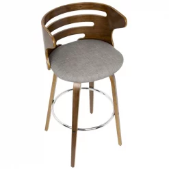 Lumisource Cosini Barstool in Walnut and Grey Fabric, PK 2 -Kitchen & Dining Furniture Sales Store LumiSource20LLC B30xxCOSNIRxxWLGY2xxxx8xxxx10cee6