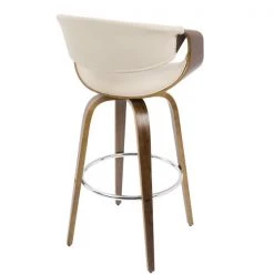 Lumisource Curvini Barstool in Walnut Wood and Cream Fabric, PK 2 -Kitchen & Dining Furniture Sales Store LumiSource20LLC B30xxCRVNIRxxWLCR2xxxx5xxxxebd6cc