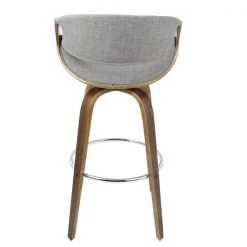 Lumisource Curvini Barstool in Walnut Wood and Grey Fabric, PK 2 -Kitchen & Dining Furniture Sales Store LumiSource20LLC B30xxCRVNIRxxWLGY2xxxx6xxxx9ac691