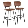 Lumisource Foundry Barstool in Black Metal, Cognac Faux Leather, PK 2 -Kitchen & Dining Furniture Sales Store LumiSource20LLC B30xxFNDYxxBKxxCG2xxxx1xxxxdf032d