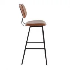 Lumisource Foundry Barstool in Black Metal, Cognac Faux Leather, PK 2 -Kitchen & Dining Furniture Sales Store LumiSource20LLC B30xxFNDYxxBKxxCG2xxxx3xxxx4c68bc