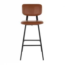 Lumisource Foundry Barstool in Black Metal, Cognac Faux Leather, PK 2 -Kitchen & Dining Furniture Sales Store LumiSource20LLC B30xxFNDYxxBKxxCG2xxxx6xxxx3277ec