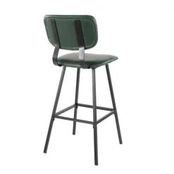 Lumisource Foundry Barstool in Black Metal, Green Faux Leather, PK 2 -Kitchen & Dining Furniture Sales Store LumiSource20LLC B30xxFNDYxxBKxxGN2xxxx4xxxx2f4ef0