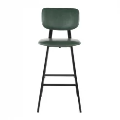 Lumisource Foundry Barstool in Black Metal, Green Faux Leather, PK 2 -Kitchen & Dining Furniture Sales Store LumiSource20LLC B30xxFNDYxxBKxxGN2xxxx6xxxxa28945
