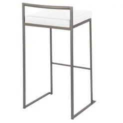 Lumisource Fuji Barstool in Antique and White Faux Leather Cushion, PK 2 -Kitchen & Dining Furniture Sales Store LumiSource20LLC B30xxFUJIxxANxxW2xxxx4xxxx2d7e11