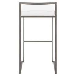 Lumisource Fuji Barstool in Antique and White Faux Leather Cushion, PK 2 -Kitchen & Dining Furniture Sales Store LumiSource20LLC B30xxFUJIxxANxxW2xxxx5xxxx655d9d