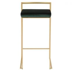 Lumisource Fuji Stackable Barstool in Gold with Green Velvet Cushion, PK 2 -Kitchen & Dining Furniture Sales Store LumiSource20LLC B30xxFUJIxxAUVGN2xxxx6xxxx6ad767