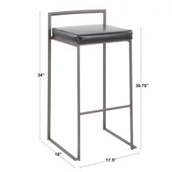 Lumisource Fuji Stackable Barstool in Gold with White Velvet Cushion, PK 2 -Kitchen & Dining Furniture Sales Store LumiSource20LLC B30xxFUJIxxAUxxVW2xxDIMxxca773e