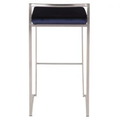 Lumisource Fuji Barstool in Stainless Steel and Blue Velvet Cushion, PK 2 -Kitchen & Dining Furniture Sales Store LumiSource20LLC B30xxFUJIxxVBU2xxxx5xxxxf053d4