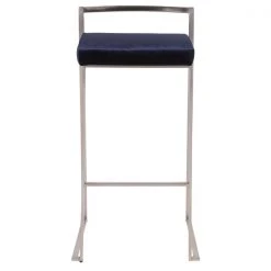 Lumisource Fuji Barstool in Stainless Steel and Blue Velvet Cushion, PK 2 -Kitchen & Dining Furniture Sales Store LumiSource20LLC B30xxFUJIxxVBU2xxxx6xxxxc72dde