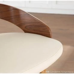 Lumisource Grotto Barstool in Walnut and Cream Faux Leather, PK 2 -Kitchen & Dining Furniture Sales Store LumiSource20LLC B30xxGROTTORxxWLCR2xxxx13xxxxc20498