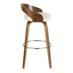 Lumisource Grotto Barstool in Walnut and Cream Faux Leather, PK 2 -Kitchen & Dining Furniture Sales Store LumiSource20LLC B30xxGROTTORxxWLCR2xxxx4xxxx654619