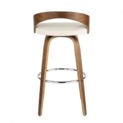 Lumisource Grotto Barstool in Walnut and Cream Faux Leather, PK 2 -Kitchen & Dining Furniture Sales Store LumiSource20LLC B30xxGROTTORxxWLCR2xxxx6xxxx6951e7