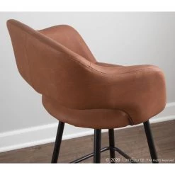 Lumisource Margarite Barstool in Black Metal and Brown Faux Leather, PK 2 -Kitchen & Dining Furniture Sales Store LumiSource20LLC B30xxMARGxxBKxxBN2xxxx11xxxx333bce
