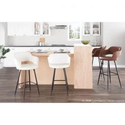 Lumisource Margarite Barstool in Black Metal and Brown Faux Leather, PK 2 -Kitchen & Dining Furniture Sales Store LumiSource20LLC B30xxMARGxxBKxxBN2xxxx13xxxx1abe33