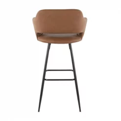 Lumisource Margarite Barstool in Black Metal and Brown Faux Leather, PK 2 -Kitchen & Dining Furniture Sales Store LumiSource20LLC B30xxMARGxxBKxxBN2xxxx5xxxx4a4ad5