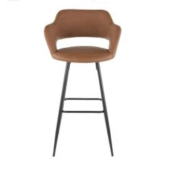 Lumisource Margarite Barstool in Black Metal and Brown Faux Leather, PK 2 -Kitchen & Dining Furniture Sales Store LumiSource20LLC B30xxMARGxxBKxxBN2xxxx6xxxxc4e366