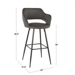 Lumisource Margarite Barstool in Black Metal and Cream Faux Leather, PK 2 -Kitchen & Dining Furniture Sales Store LumiSource20LLC B30xxMARGxxBKxxCR2xxDIMxx2d3312